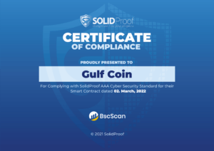 Gulf Coin kyc certificate from solidproof